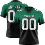 Custom Kelly Green White-Black Authentic Fade Fashion Football Jersey photo 1