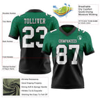 Custom Kelly Green White-Black Authentic Fade Fashion Football Jersey photo 2