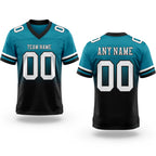 Custom Teal White-Black Authentic Fade Fashion Football Jersey