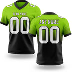 Custom Neon Green White-Black Authentic Fade Fashion Football Jersey