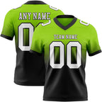 Custom Neon Green White-Black Authentic Fade Fashion Football Jersey photo 1