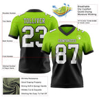 Custom Neon Green White-Black Authentic Fade Fashion Football Jersey photo 2