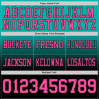 Custom Aqua Pink-Black Authentic Fade Fashion Football Jersey photo 3