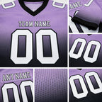 Custom Light Purple White-Black Authentic Fade Fashion Football Jersey detail
