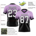 Custom Light Purple White-Black Authentic Fade Fashion Football Jersey photo 2