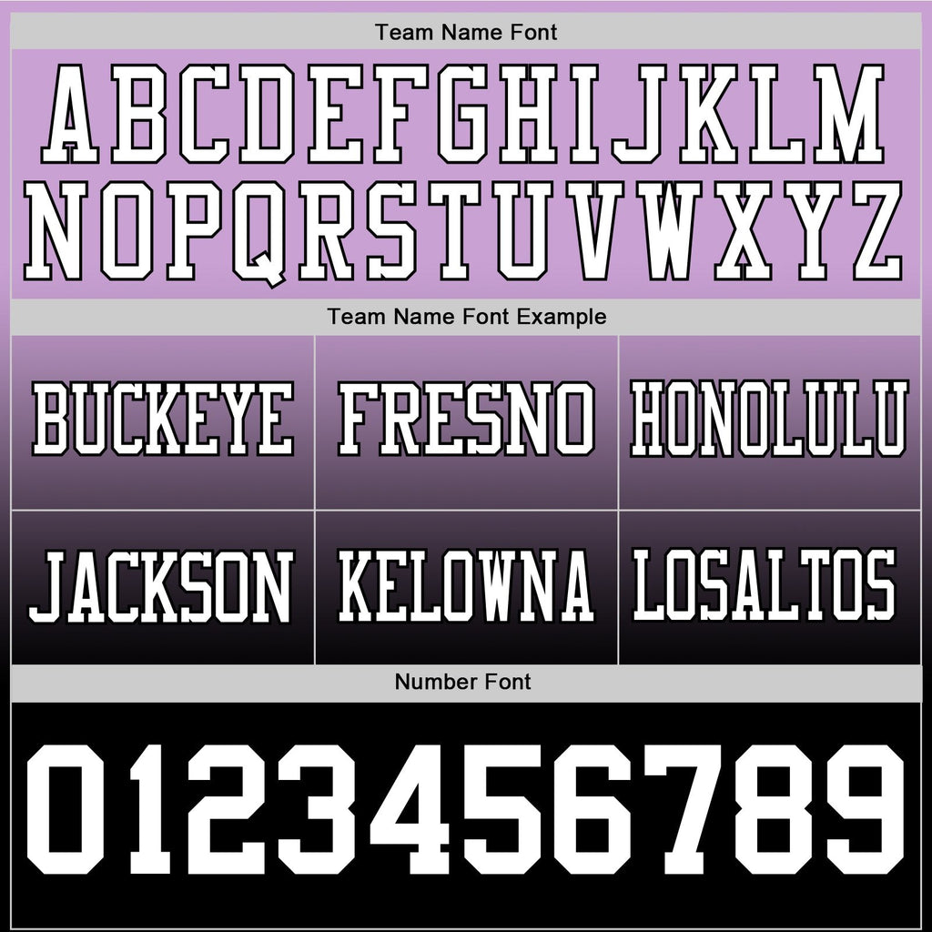 Custom Light Purple White-Black Authentic Fade Fashion Football Jersey photo 3