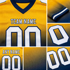 Custom Gold White-Navy Authentic Fade Fashion Football Jersey detail