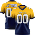 Custom Gold White-Navy Authentic Fade Fashion Football Jersey photo 1