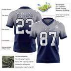 Custom Gray White-Navy Authentic Fade Fashion Football Jersey photo 2