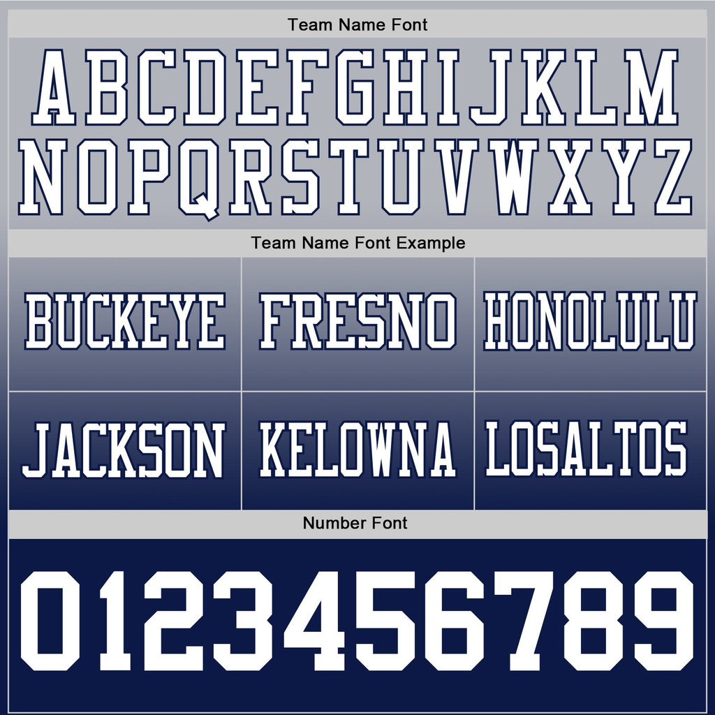 Custom Gray White-Navy Authentic Fade Fashion Football Jersey photo 3