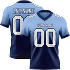 Custom Light Blue White-Navy Authentic Fade Fashion Football Jersey photo 1