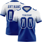 Custom White Royal Authentic Fade Fashion Football Jersey photo 1