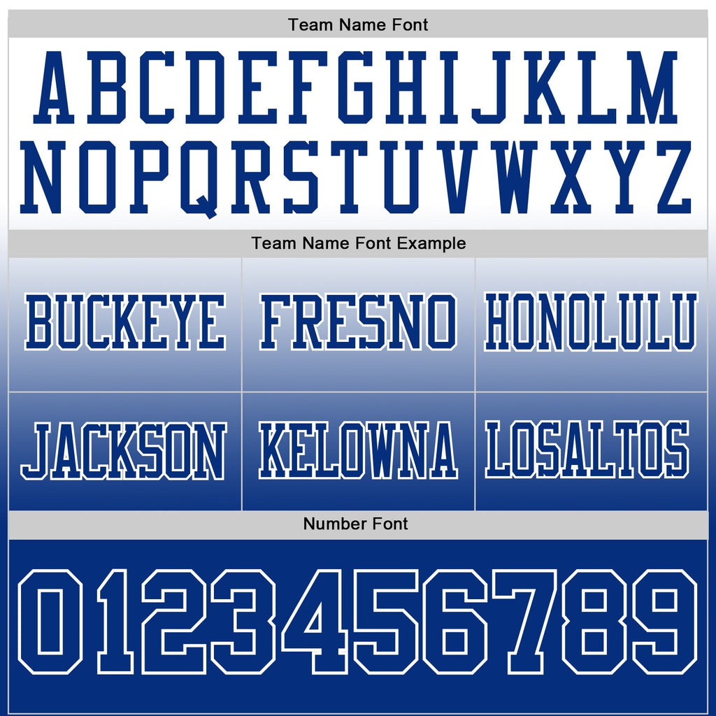 Custom White Royal Authentic Fade Fashion Football Jersey photo 3