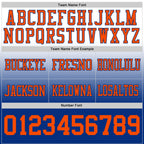 Custom White Orange-Royal Authentic Fade Fashion Football Jersey photo 3