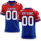 Custom Red White-Royal Authentic Fade Fashion Football Jersey