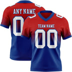 Custom Red White-Royal Authentic Fade Fashion Football Jersey photo 1