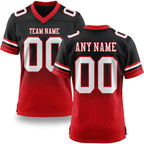 Custom Black White-Red Authentic Fade Fashion Football Jersey