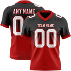 Custom Black White-Red Authentic Fade Fashion Football Jersey photo 1
