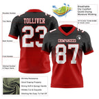 Custom Black White-Red Authentic Fade Fashion Football Jersey photo 2