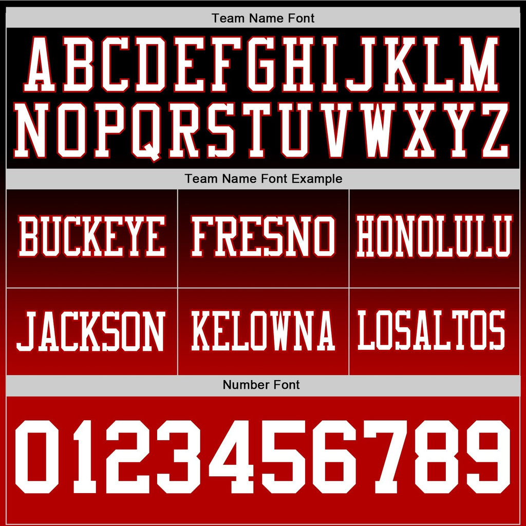 Custom Black White-Red Authentic Fade Fashion Football Jersey photo 3