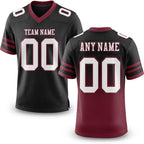 Custom Black White-Burgundy Authentic Fade Fashion Football Jersey