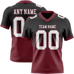 Custom Black White-Burgundy Authentic Fade Fashion Football Jersey photo 1