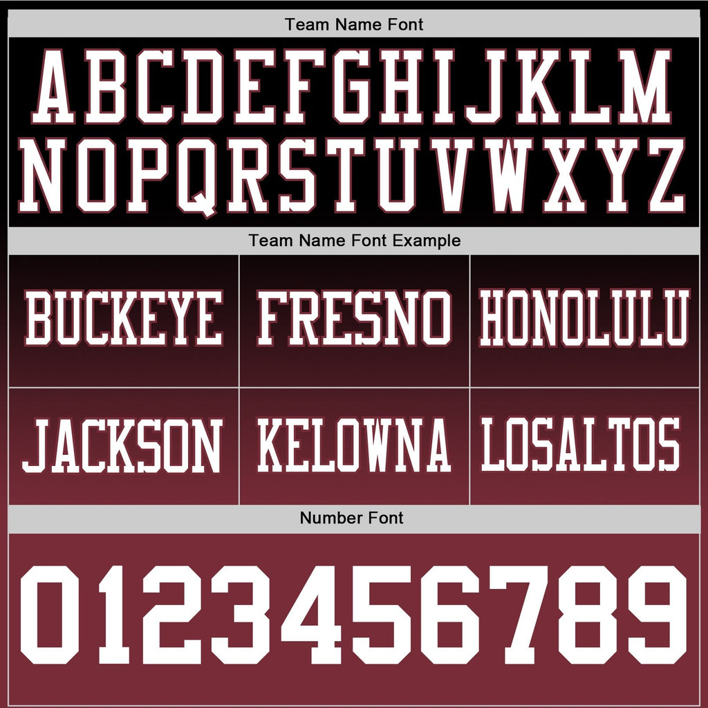 Custom Black White-Burgundy Authentic Fade Fashion Football Jersey photo 3