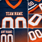 Custom Navy White-Orange Authentic Fade Fashion Football Jersey detail