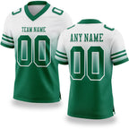 Custom White Kelly Green Authentic Fade Fashion Football Jersey