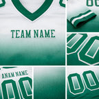 Custom White Kelly Green Authentic Fade Fashion Football Jersey detail