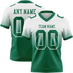 Custom White Kelly Green Authentic Fade Fashion Football Jersey photo 1