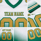 Custom White Old Gold-Kelly Green Authentic Fade Fashion Football Jersey detail