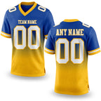 Custom Royal White-Gold Authentic Fade Fashion Football Jersey