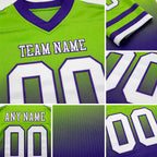 Custom Neon Green White-Purple Authentic Fade Fashion Football Jersey detail