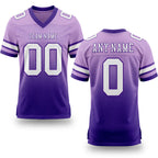 Custom Light Purple White-Purple Authentic Fade Fashion Football Jersey