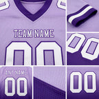 Custom Light Purple White-Purple Authentic Fade Fashion Football Jersey detail