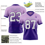 Custom Light Purple White-Purple Authentic Fade Fashion Football Jersey photo 2