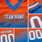 Custom Orange White-Powder Blue Authentic Fade Fashion Football Jersey detail