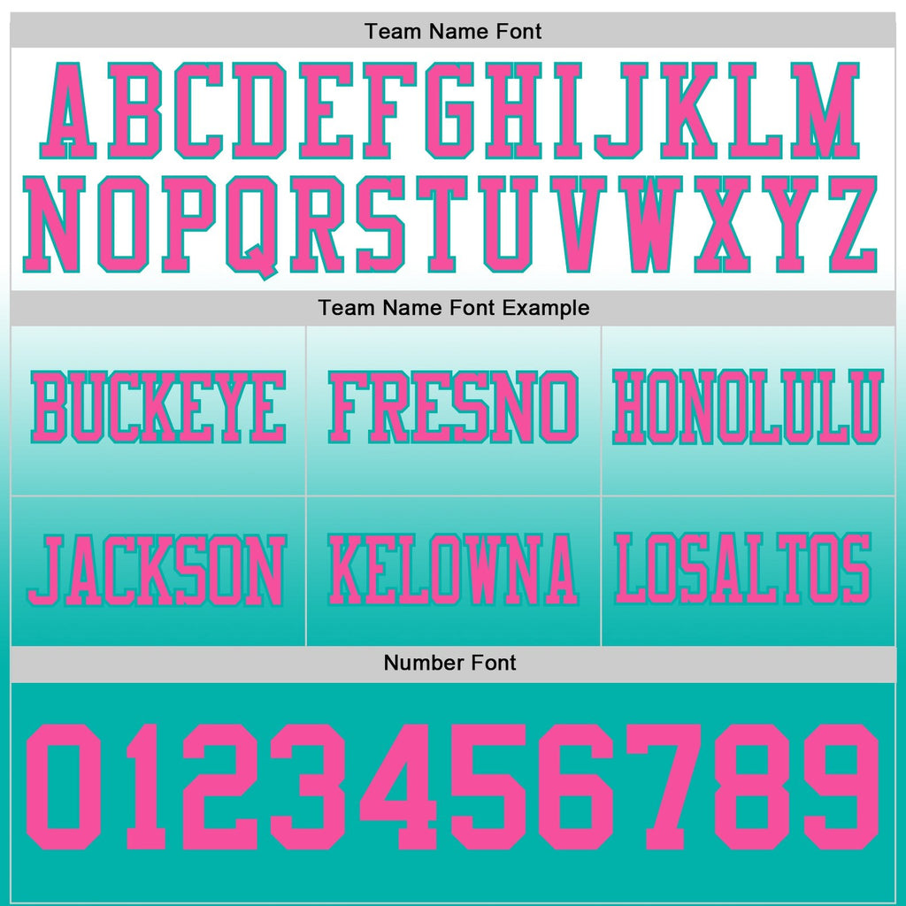 Custom White Pink-Aqua Authentic Fade Fashion Football Jersey photo 2