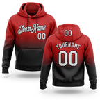 Custom Stitched Red White-Black Fade Fashion Sports Pullover Sweatshirt Hoodie