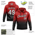 Custom Stitched Red White-Black Fade Fashion Sports Pullover Sweatshirt Hoodie photo 2