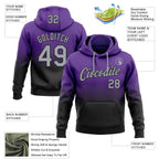 Custom Stitched Purple Gray-Black Fade Fashion Sports Pullover Sweatshirt Hoodie photo 2