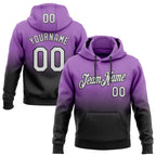 Custom Stitched Medium Purple White-Black Fade Fashion Sports Pullover Sweatshirt Hoodie photo 1