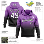 Custom Stitched Medium Purple White-Black Fade Fashion Sports Pullover Sweatshirt Hoodie photo 2