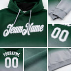 Custom Stitched Green White-Gray Fade Fashion Sports Pullover Sweatshirt Hoodie detail