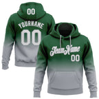 Custom Stitched Green White-Gray Fade Fashion Sports Pullover Sweatshirt Hoodie photo 1