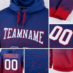 Custom Stitched Royal White-Red Fade Fashion Sports Pullover Sweatshirt Hoodie detail