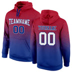 Custom Stitched Red White-Royal Fade Fashion Sports Pullover Sweatshirt Hoodie