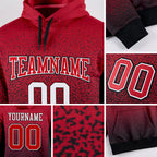 Custom Stitched Black Red-White Fade Fashion Sports Pullover Sweatshirt Hoodie detail