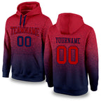 Custom Stitched Navy Red Fade Fashion Sports Pullover Sweatshirt Hoodie